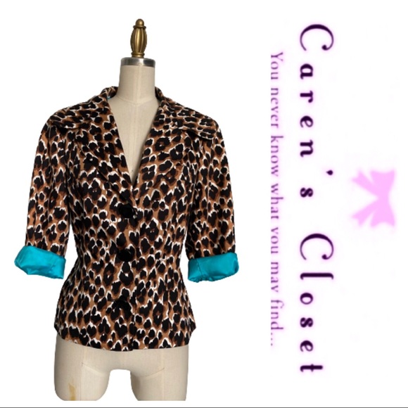 Trina Turk Leopard Print Blazer. - Picture 4 of 7